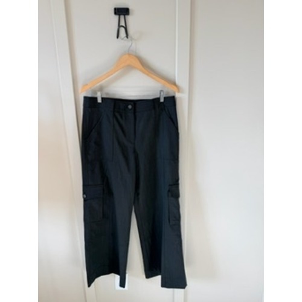 TWP Charcoal Grey Wide Leg Cargo Pants High Waisted Utility Trousers Size 10